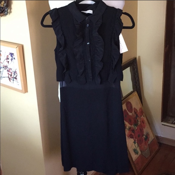 Sandro Paris Black Ruffle Dress - Picture 1 of 6